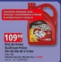 Olej silnikowy Qualitium Protec 5W-30/5W-40 5 litrów promocja w Leclerc