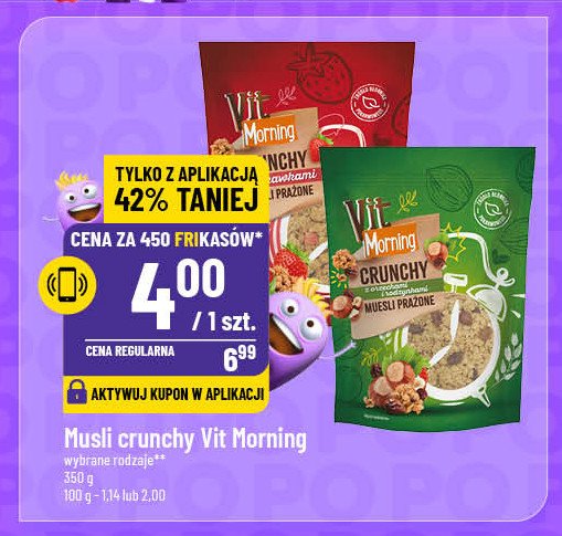 Musli crunchy orzechowe Vit morning promocja w POLOmarket