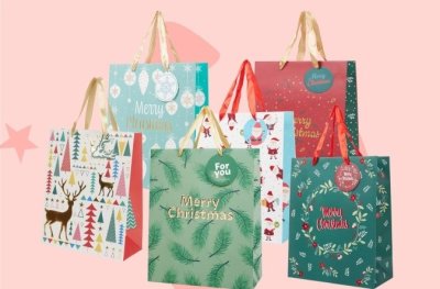 Torba na prezent świąteczny, różne warianty promocja w Action