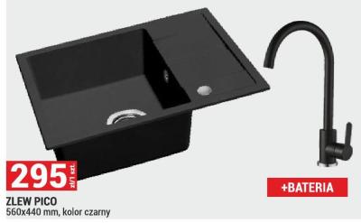 Zlew PICO 560x440 mm, kolor czarny promocja w Merkury Market