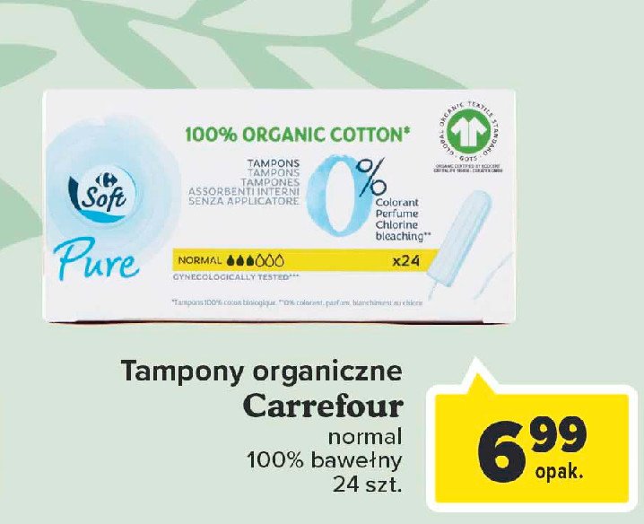Tampony higieniczne normal Carrefour soft promocja