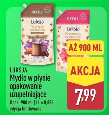 Mydło w płynie LUKSJA opakowanie uzupełniające różne rodzaje promocja w Aldi