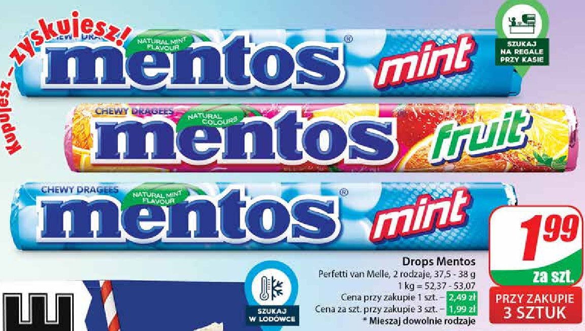 Dropsy mint Mentos classic promocja