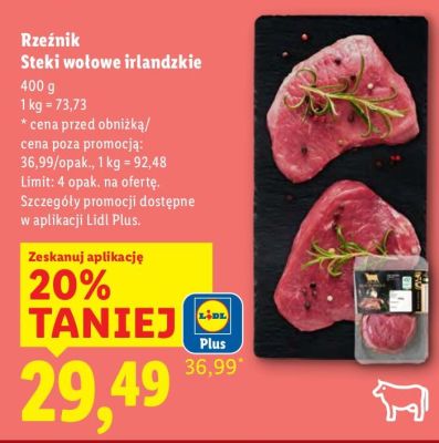 Steki wołowe irlandzkie Rzeźnik promocja w Lidl
