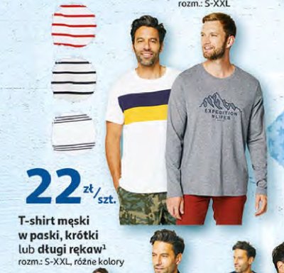 T-shirt męski w paski s-xxl Auchan inextenso promocja