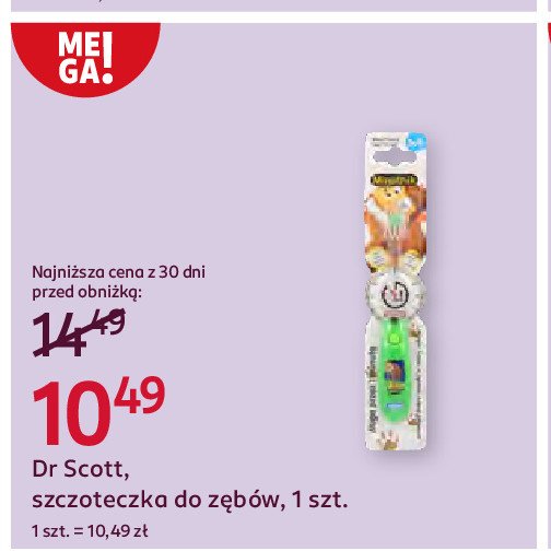 Szczoteczka do zębów z minutnikiem małpa Dr scott promocja w Rossmann