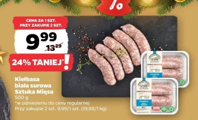 Kielbasa biała surowa Sztuka Mięsa promocja w Netto