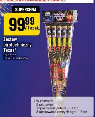 Fajerwerki Zestaw pirotechniczny Texas Super Power 1 opak. - 70 elementów promocja w POLOmarket