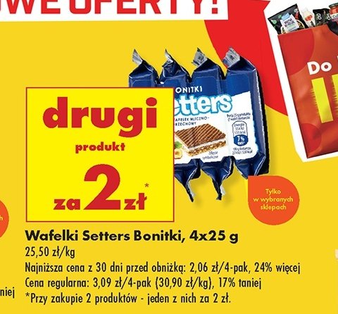 Wafelki BONITKI SETTERS promocja w Biedronka