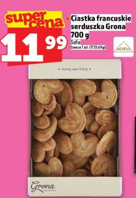 Ciastka francuskie serduszka Grona 700 g promocja w TOPAZ