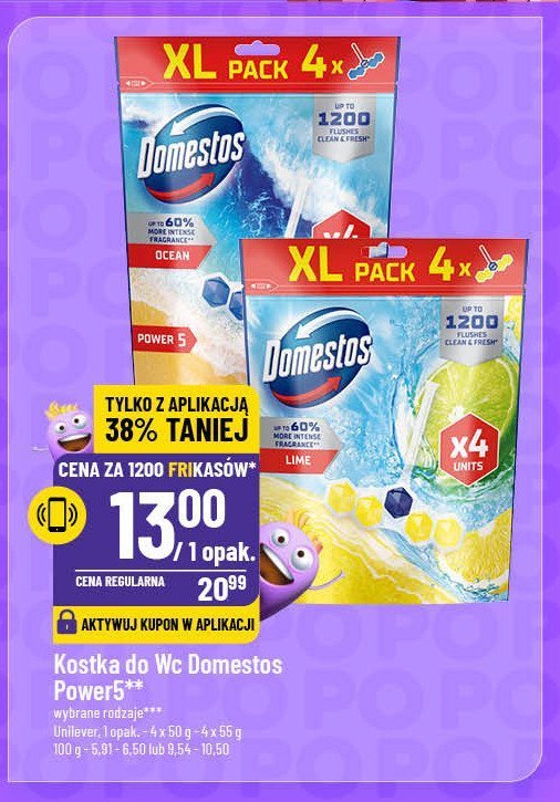 Kostka do wc ocean Domestos power5 promocja