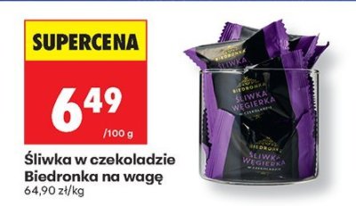 Śliwka w czekoladzie na wagę promocja w Biedronka