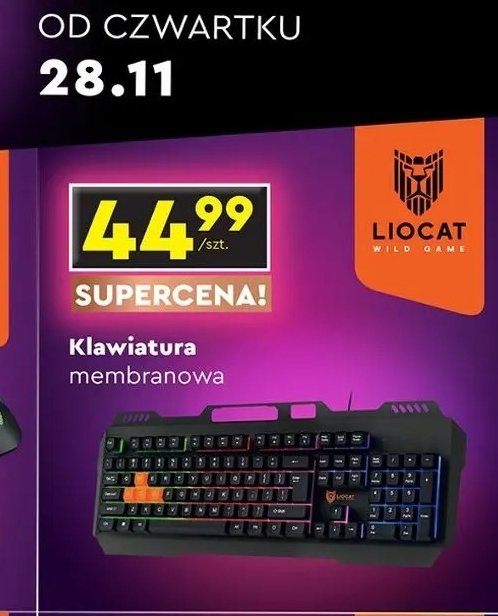 Klawiatura membranowa Liocat promocja w Biedronka