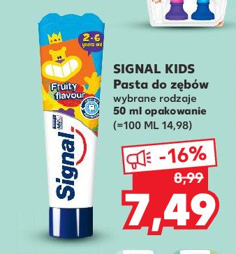 Pasta do z臋b贸w 2-6 lat owocowa SIGNAL KIDS promocja