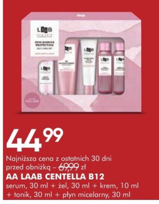 Zestaw kosmetyków AA LAAB CENTELLA B12 serum, 30 ml + żel, 30 ml + krem, 10 ml + tonik, 30 ml + płyn micelarny, 30 ml promocja w Super-Pharm