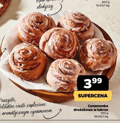 Cynamonka drożdżowa z lukrem promocja w Netto