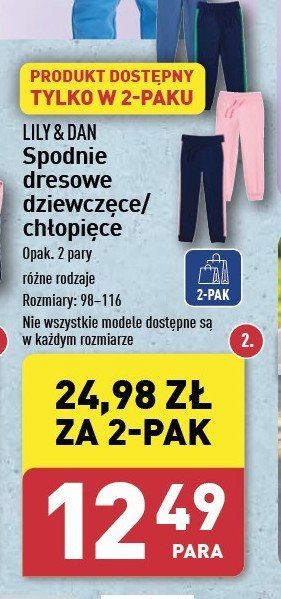 Spodnie dresowe chłopięce 98-116 Lily & dan promocja