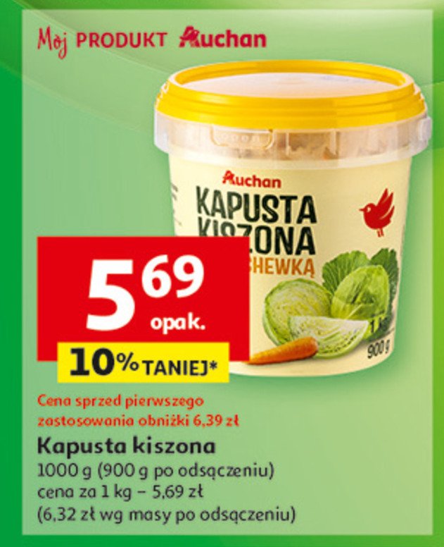 Kapusta kiszona z marchewką Auchan promocja w Auchan