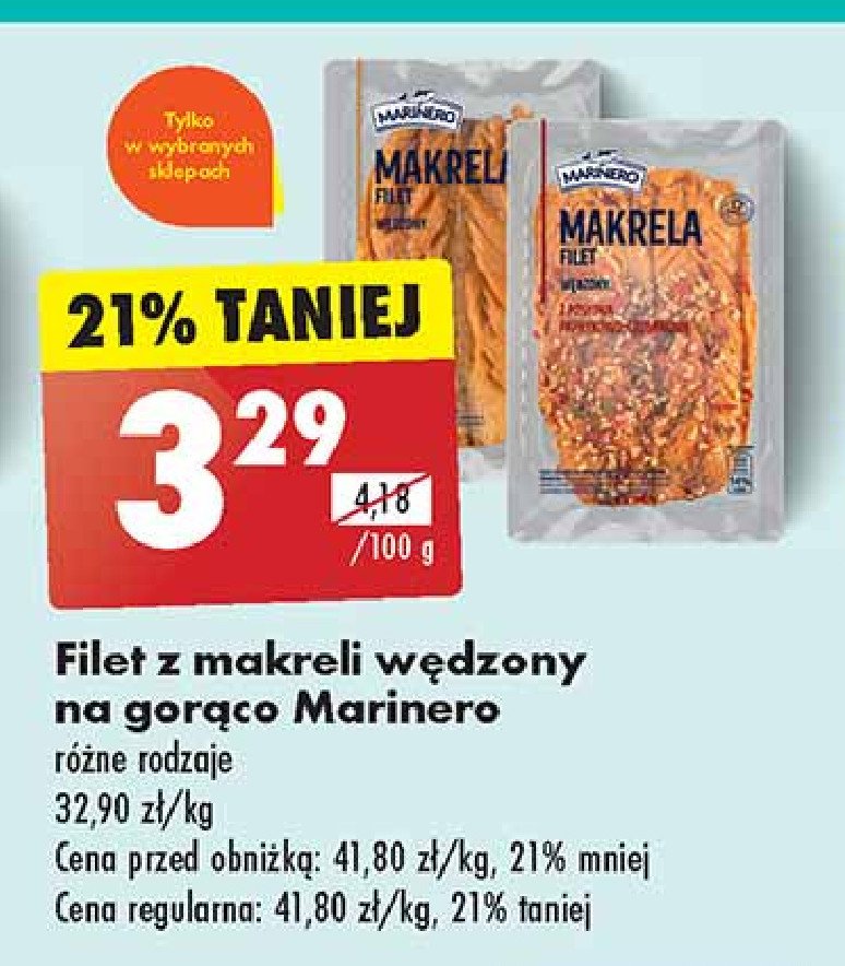 Filety z makreli wędzone Marinero promocja w Biedronka