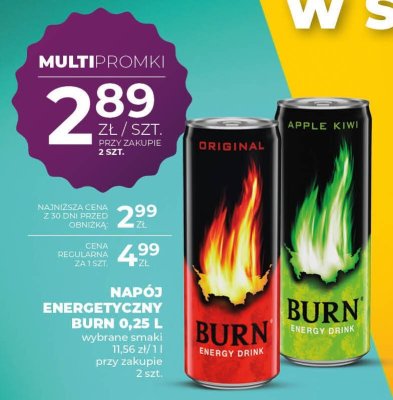 Napój energetyczny Burn Original 0,25 l promocja w Duży Ben