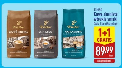 Kawa ziarnista włoskie smaki różne rodzaje 1 kg promocja w Aldi