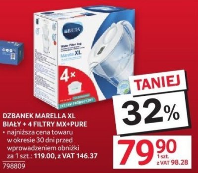 Dzbanek MARELLA XL biały + 4 filtry MX+PURE BRITA promocja w Selgros