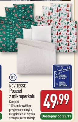 Pościel z mikroperkalu  220x200 + 2x 70x80 cm promocja w Aldi