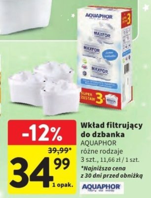 Wkład filtrujący do dzbanka AQUAPHOR promocja w Intermarche