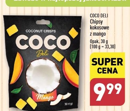 Chipsy kokosowe z mango Coco deli promocja