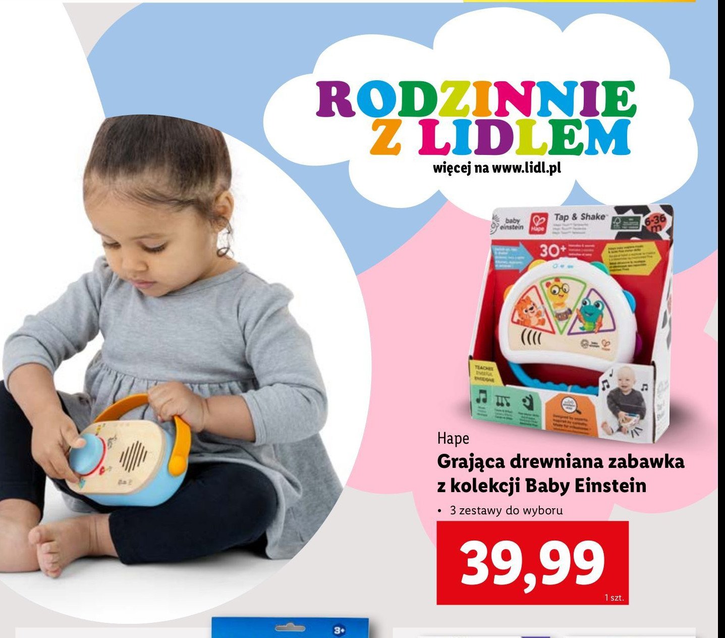 Zabawka drewniana grająca baby einstein HAPE promocja w Lidl