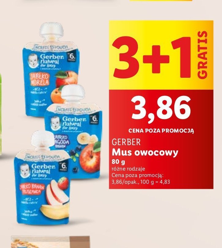 Deserek jabłko banan truskawka Gerber natual for baby promocja