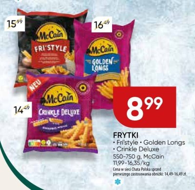 Frytki Fristyle, Golden Longs, Crinkle Deluxe promocja w Chata Polska