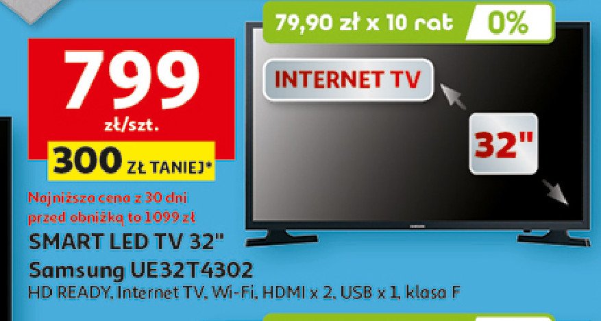 Telewizor led 32" 32t4302 Samsung promocja