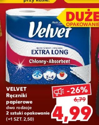 Ręcznik papierowy Velvet extra long promocja