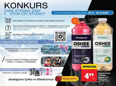 Napój Oshee Vitamin Water 1,1l promocja w Biedronka