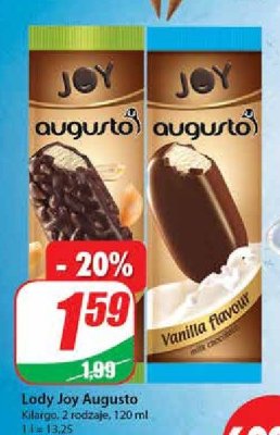 Lód vanilla flavour w polewie czekoladowej z orzechami Augusto joy promocja
