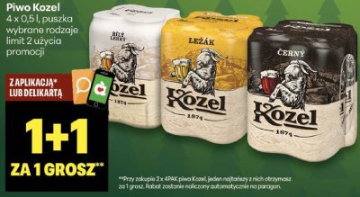 Piwo Kozel 4 x 0,5l puszka promocja w Delikatesy Centrum