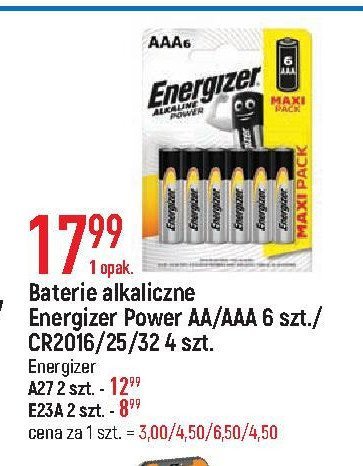 Bateria a27 Energizer promocja