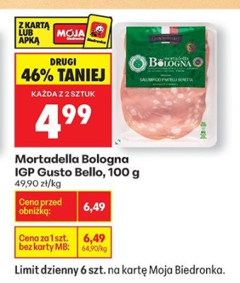 Mortadella Bologna IGP Gusto Bello promocja w Biedronka