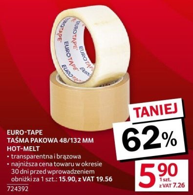 Taśma pakowa HOT-MELT 48/132mm promocja w Selgros