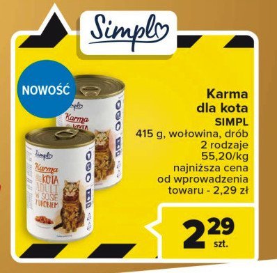 Karma dla kota w sosie i kurczakiem Simpl promocja