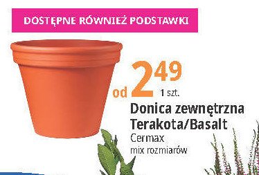 Doniczka terakota basalt Cermax promocja