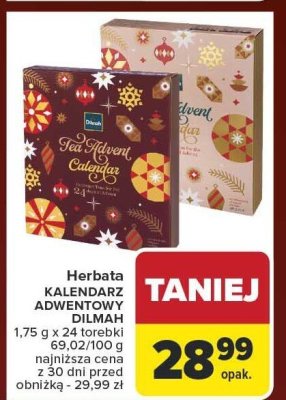 Herbata KALENDARZ ADWENTOWY DILMAH 1,75 g x 24 torebki promocja w Carrefour
