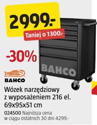 Wózek narzędziowy z wyposażeniem 216 el. 69x95x51 cm Bahco promocja w Jula