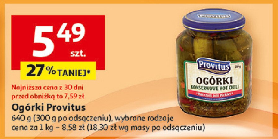 Ogórki hot chili Provitus promocja