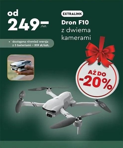 Dron f10 + 3 baterie Extralink promocja w Biedronka