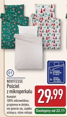 Pościel z mikroperkalu NOVITESSE promocja w Aldi