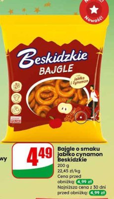 Bajgle o smaku jabłko cynamon Beskidzkie promocja w Dino