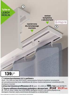 Listwa karniszowa LK-12 polimeru wym. 10 x 240 cm promocja w Leroy Merlin