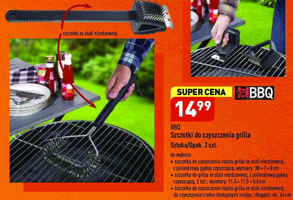 Szczotki do grilla 11.5 x 11.5 x 5.5 cm Bbq promocja